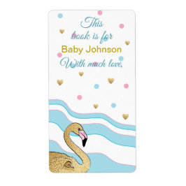 Etiqueta Chá de fraldas "Flamingo Mamãe" Folha de registro