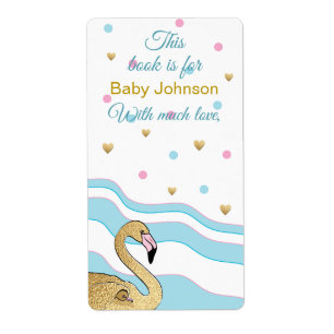 Etiqueta Chá de fraldas "Flamingo Mamãe" Folha de registro 