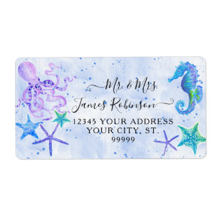 Etiqueta Chá de fraldas marinho azul