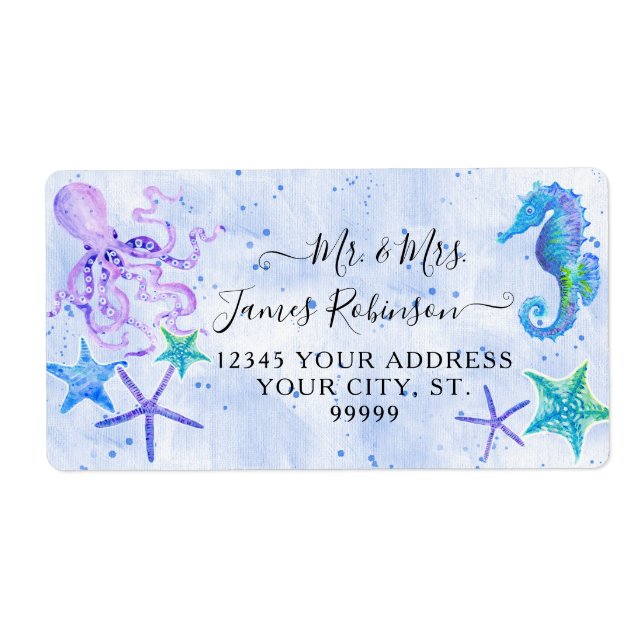 Etiqueta Chá de fraldas marinho azul (Frente)