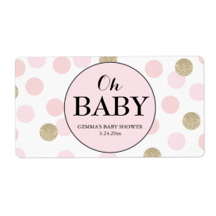 Etiqueta Chá de fraldas Mini Champagne Label Girl
