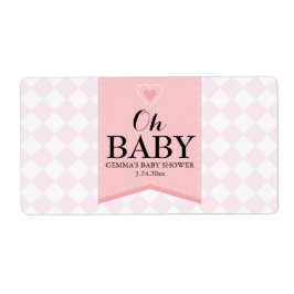 Etiqueta Chá de fraldas Mini Champagne Label Girl