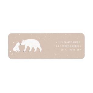 Etiqueta Chá de fraldas Rosa Do Urso Polar Da Mamãe