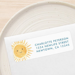 Etiqueta Chá de fraldas Sun Return Address