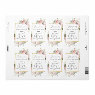 Etiqueta Chá de Noiva de Flores Rosa Espalhe Amor Não Germe