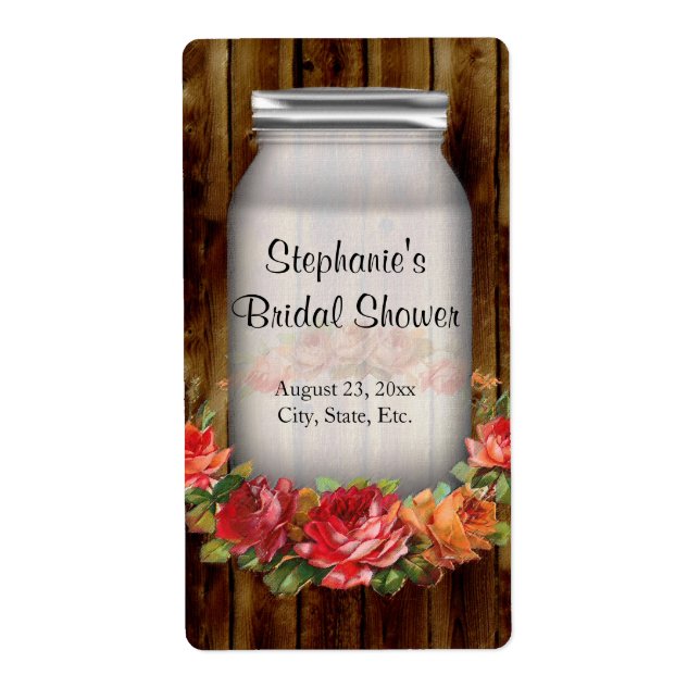 Etiqueta Chá de panela de Flower Wreath do Jar (Frente)