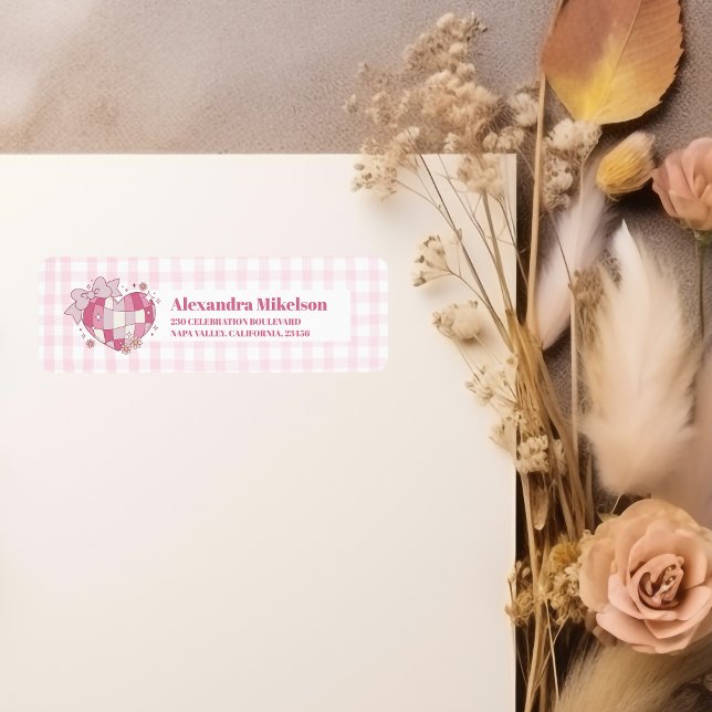 Etiqueta Chá de panela do Arco rosa-cúmulo retrô (Criador carregado)