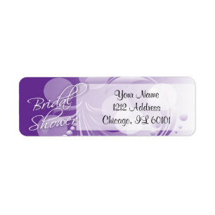 Etiqueta Chá de panela em um roxo e branco