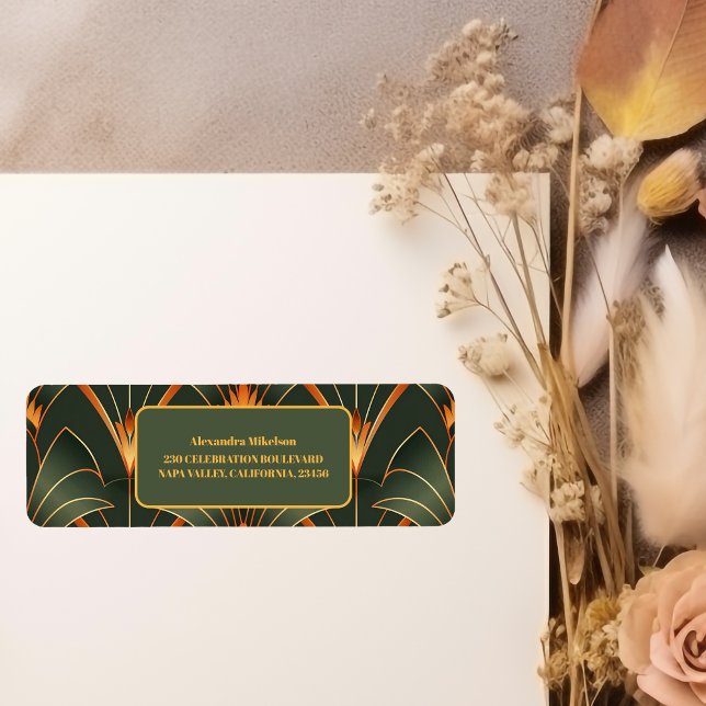 Etiqueta Chá de panela Geométrico Deco Elegante (Criador carregado)