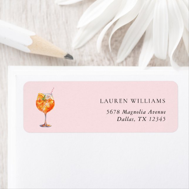 Etiqueta Chá de panela Moderno Blush Pink Aperol Spritz (Insitu)