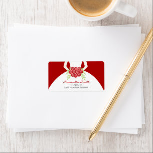 Etiqueta Chá de panela vermelho elegante