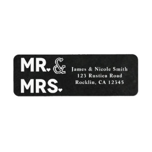 Etiqueta Chalkboard Chalk Sr. noivado & Sra. Wedding