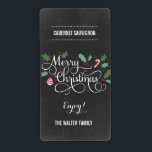 Etiqueta Chalkboard Felry Christmas Wine Bottle Labs<br><div class="desc">Estas etiquetas de na moda podem ser usadas para vestir garrafas de vinho ou outros recipientes de comida/bebida de sua escolha! Visite nosso site em www.berryberrysweet.com para mais opções de design.</div>