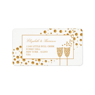 Etiqueta Champagne Dourado borbulha casamento