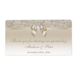Etiqueta Champagne Sequins Arco Fita Diamante Favor