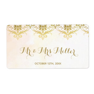 Etiqueta Champagne wine bottle label gold wedding