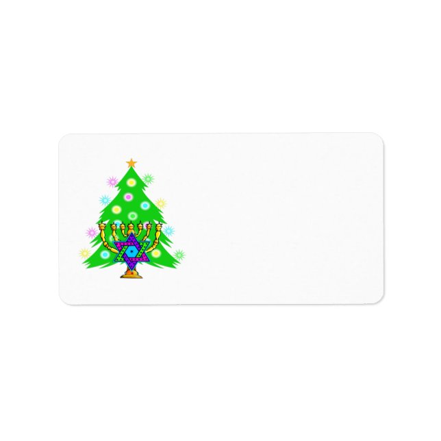Etiqueta Chanukah e o Natal juntos (Frente)