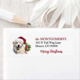 Etiqueta Chapéu de Papai Noel Great Pyrenees Endereço de De