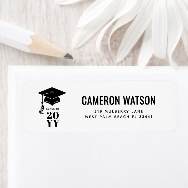 Etiqueta Chapéu Moderno Personalizado e Graduação com Borla (Insitu)