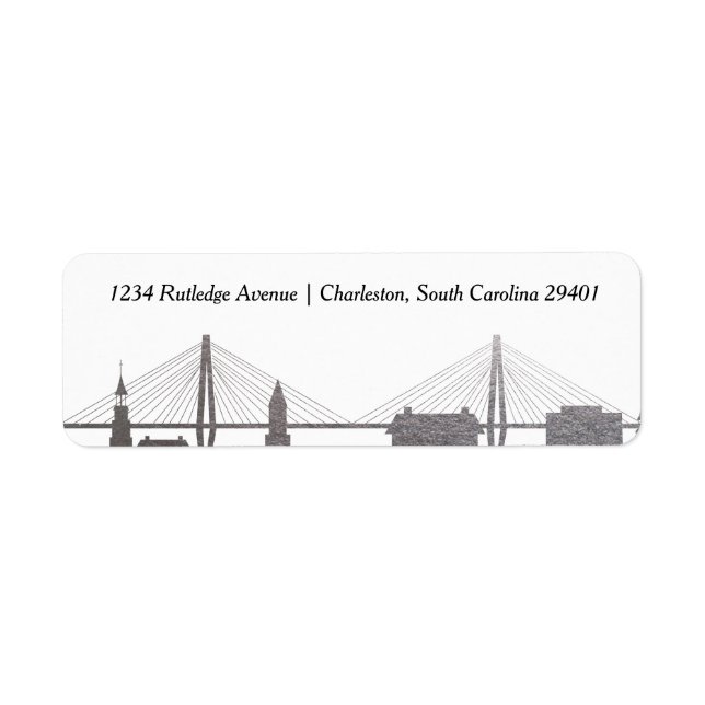 Etiqueta Charleston South Carolina Faux Silver Label (Frente)