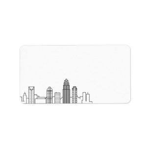 Etiqueta Charlotte Stylized Skyline   Rótulo do Vazio