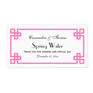 Etiqueta chave grega chique da garrafa de água do