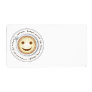Etiqueta Chávena de café de sorriso