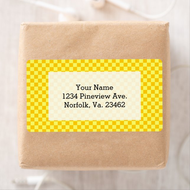 Etiqueta Checkerboard de combinação amarela por ShirleyTayl (Insitu)