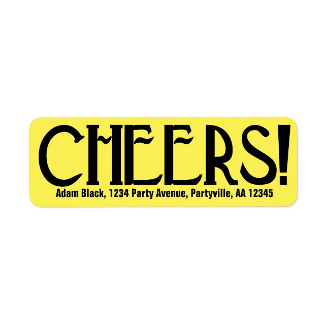 Etiqueta Cheers Art Deco Yellow (Frente)