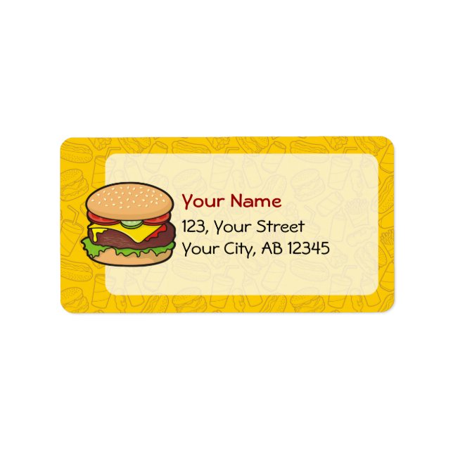 Etiqueta Cheeseburger (Frente)
