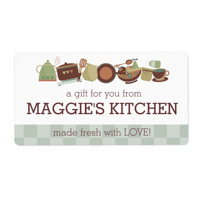 Etiqueta Chef de cozinha pote panela utensílios cozinhar ca (Frente)