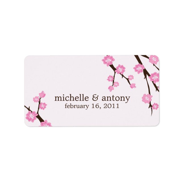 Etiqueta Cherry Blossoms Favor Labels (Frente)