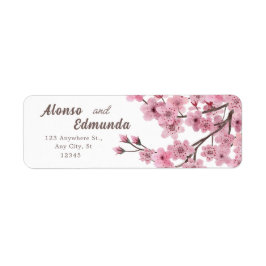Etiqueta Cherry Blossoms Watercolor Floral Personalizado