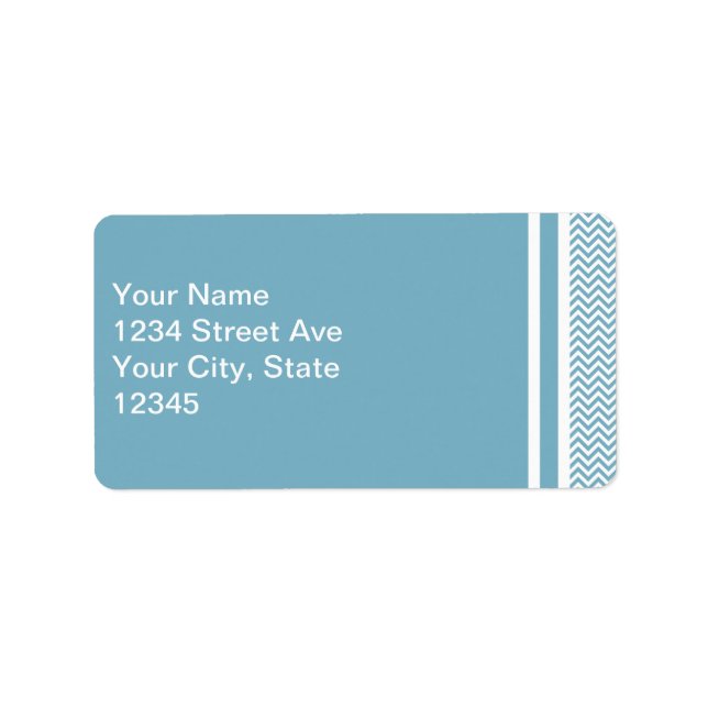 Etiqueta Chevron Azul com Monograma (Frente)