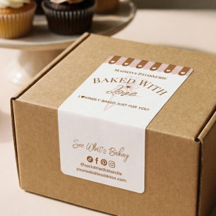 Etiqueta Chic Awing Baked With Love Saco de Pastelaria Caix