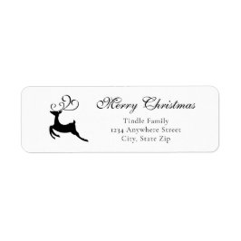 Etiqueta Chic Black and White Reindeer Address