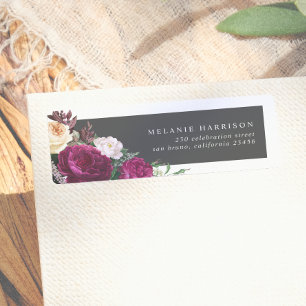 Etiqueta Chic Burgundy & Cream Floral Return Address