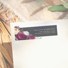 Etiqueta Chic Burgundy & Cream Floral Return Address
