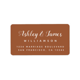 Etiqueta Chic Calliographic Name TerraCotta Return Address