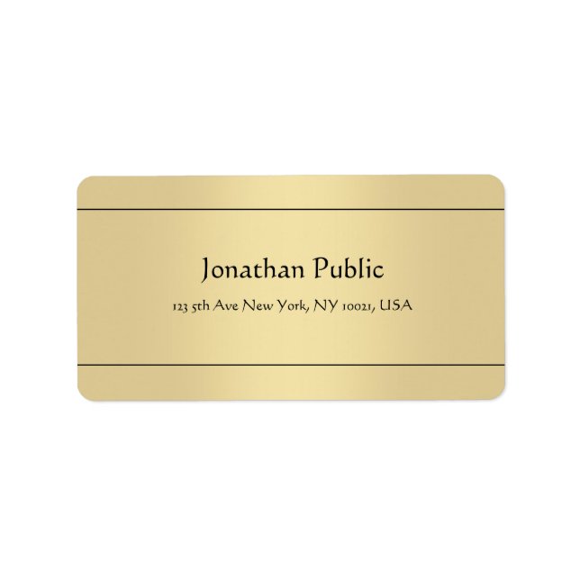 Etiqueta Chic Clássico com aparência Dourada e Modelo digit (Frente)