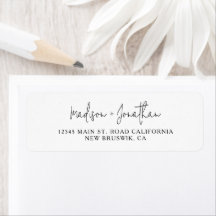 Chic Decorative Font Script Wedding Endereço de De