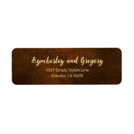 Etiqueta Chic Elegant Dark Brown Texturizado com Ênfase Dou