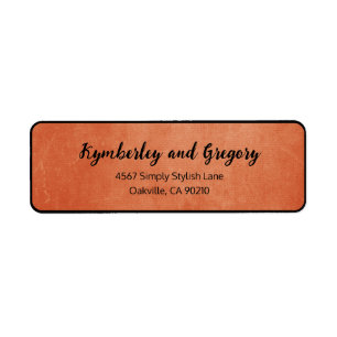 Etiqueta Chic Elegant Orange Black Name Location
