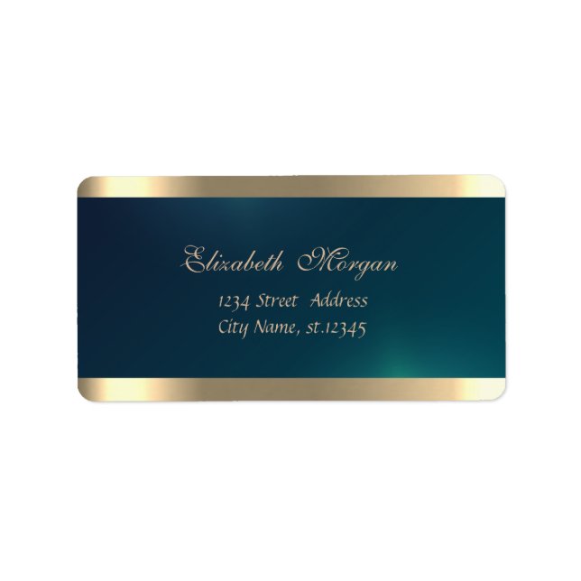 Etiqueta Chic Elegante sofisticado,Verde Dourado (Frente)