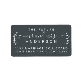 Etiqueta Chic Foliage Future Sr. Wedding Return Endereço