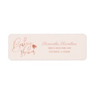 Etiqueta Chic Letreiro Rosa Dourado Foil Blush Baby Shower