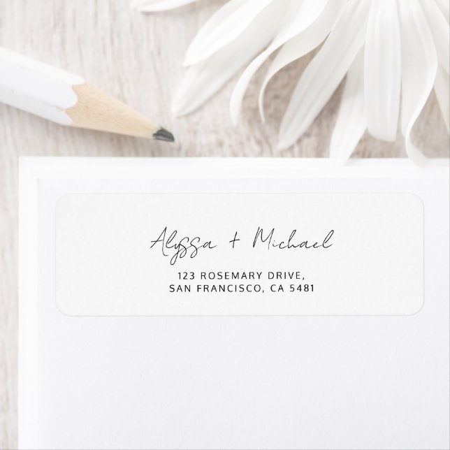 Etiqueta Chic Minimalist Handwriting Script Wedding Address (Insitu)