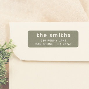 Etiqueta Chic Modern Bold Sans Serif Nome da Família Verde