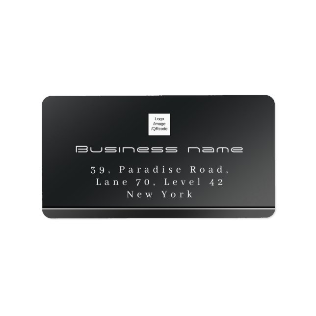 Etiqueta Chic Modern Business Black (Frente)