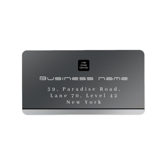 Etiqueta Chic Modern Business Black Silver (Frente)